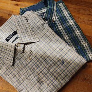 IZOD & Nautica Dress / Casual Long Sleeve Shirts Size L (Bundle of 2)